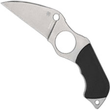 Spyderco Swick 6 Knife FB14P6 - Sal Glesser - LC200N Wharncliffe Fixed Blade - SMALL HOLE - Black G10 - Boltaron Sheath - USA Ma