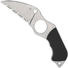 Spyderco Swick 6 Knife FB14S6 - Sal Glesser - Serrated LC200N Wharncliffe Fixed Blade - SMALL HOLE - Black G10 - Boltaron Sheath