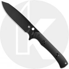 Spyderco Skoli FB53GPBK Fixed Blade Knife - Black Oxide 9Cr18MoV Modified Sheepsfoot - Black G10