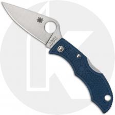Spyderco Ladybug 3 Lightweight LPCBL3 Knife - Satin CPM SPY27 Drop Point  - Cobalt Blue FRN