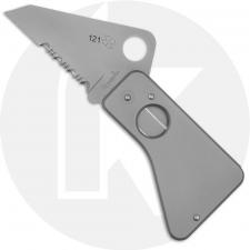Spyderco SpyderCard SC01PS - Part Serrated Bead Blast AUS-6 - Bead Blast Stainless Steel - Discontinued Item - Serial Numbered -