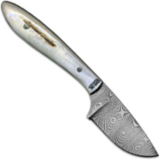 Silver Stag DCC20 Casper Caper Damascus Drop Point Fixed Blade with Antler Slab Handle USA Made