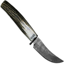 Silver Stag DUP30 Ultimate Processor Damascus Upswept Blade with Elk Stick Antler Handle USA Made
