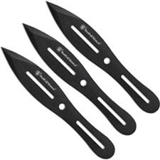 Smith and Wesson Throwing Knives - 3 Piece Set - 8 Inches Overall - Black Oxide Finish
