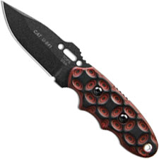 TOPS Knives C.A.T. 200H-02 - Black 1095 Steel Hunters Point - Red / Black Rocky Mountain Bullseye G10