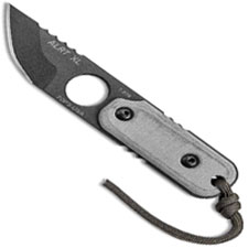 TOPS Knives ALRTXL 05 Neck Knife - Anywhere Last Resort Tool - Black 1095 Hunters Point - Black Micarta