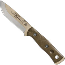 TOPS Knives / Brothers of Bushcraft BOB Fieldcraft Knife BROS-TAN - Coyote Tan 1095 Steel Blade - Green Micarta