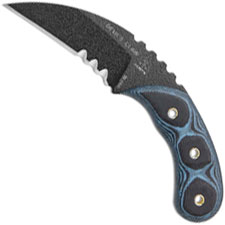 TOPS Knives Devils Claw DEVCL-01 - Leo Espinoza - Part Serrated Black 1095 Steel Hawkbill - Blue / Black G10