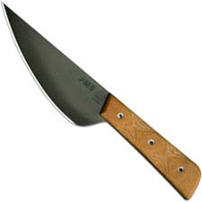 TOPS Knives Frog Market Special Knife FMS-05 - Steven Dick Camp / Kitchen Knife - Black River Wash 1095 Steel - Tan Canvas Micar