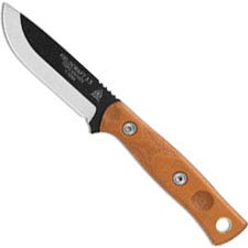 TOPS Knives Fieldcraft 3.5 Mini Bros MBROS-01 - Bushcraft Knife - Black 1095 - Tan Canvas Micarta - USA Made