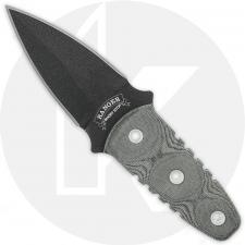 TOPS RSS01 Ranger Short-Stop Knife - Black Traction Coat 1095 Double Edge - Black Micarta