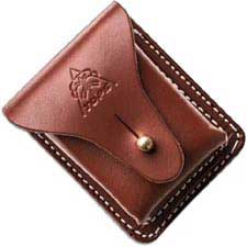 TOPS Knives Bushcraft Pouch SHLLBP-01 Brown Leather with Vertical and Horizontal Carry Belt Loop