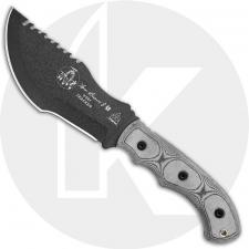 TOPS Knives Tom Brown Tracker 1 TBT-010 - Black Traction Coat 1095 - Black Micarta