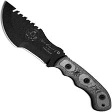 TOPS Knives Tom Brown Tracker 2 TBT-020 - Black Traction Coated 1095 Steel Blade - Black Linen Micarta
