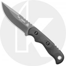 TOPS Knives Tex Creek XL Knife TEXXL-02 - Leo Espinoza - Sniper Grey 1095 Steel Blade - Black Micarta