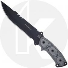 TOPS Knives Firestrike 45 FS45 - Black Traction Coated 1095 Modified Drop Point Fixed Blade - Linen Micarta