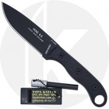 TOPS Knives Hunters of Gunmen HOG-45 - Black 1095 Drop Point - Black Linen Micarta - USA Made