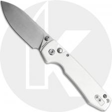 Vosteed Raccoon Button Lock A0408 Knife - 14C28N Cleaver - White G10