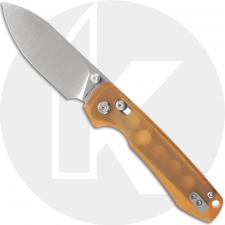 Vosteed Raccoon Crossbar Lock A0531 Knife - Nitro-V Drop Point - Amber PEI
