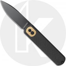 Vosteed Corgi Trek Lock A0706 Knife - Black Stonewash 14C28N Drop Point - Black Micarta