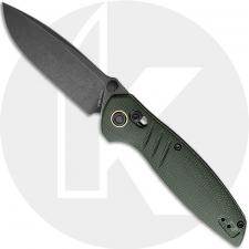 Vosteed Corsair Crossbar Lock CS-NPMN Knife - Black Stonewash Nitro-V Drop Point - Green Micarta