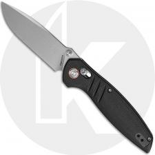 Vosteed Corsair Crossbar Lock CS-NWMK Knife - Stonewash Nitro-V Drop Point - Black Micarta