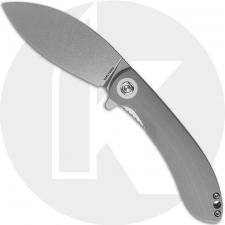 Vosteed Nightshade LT NSLT-NWGH Knife - Stonewash Nitro-V Shilin Cutter - Gray G10 - Flipper