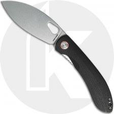 Vosteed Nightshade TH NSTH-NWMK Knife - Stonewash Nitro-V Shilin Cutter - Black Micarta - Thumb Hole