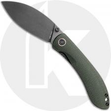 Vosteed Nightshade TS NSTS-NPMN Knife - Black Stonewash Nitro-V Shilin Cutter - Green Micarta - Thumb Stud