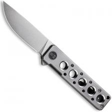 WE Knife Company Miscreant 3.0 2101A - Brad Zinker EDC - Gray Stonewash 20CV Drop Point - Gray Titanium with Satin Holes - Frame