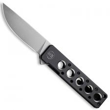 WE Knife Company Miscreant 3.0 2101B - Brad Zinker EDC - Gray Stonewash 20CV Drop Point - Black Titanium with Satin Holes - Fram