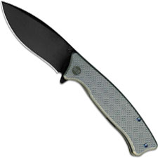 We Knife Company 712C Balaenoptera Frame Lock Flipper Folder Black Stonewash Blade Gray Ti Handle