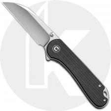 CIVIVI Elementum C18062AF-3 Knife - Nitro-V Wharncliffe - Black Canvas Micarta - Flipper Folder
