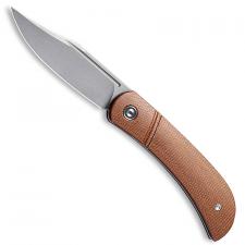 CIVIVI Appalachian Drifter C2015A - Gray Stonewash S35VN Clip Point - Brown Micarta - Slip Joint Folder