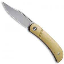 CIVIVI Appalachian Drifter C2015B - Gray Stonewash S35VN Clip Point - Olive Micarta - Slip Joint Folder