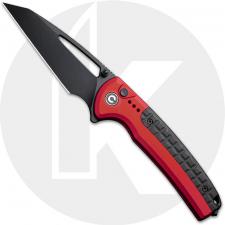 CIVIVI Sentinel Strike C22025B-1 Knife - Black K110 (D2) Reverse Tanto - Red Aluminum - Flipper Folder