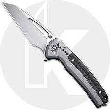 CIVIVI Sentinel Strike C22025B-2 Knife - Stonewashed K110 (D2) Reverse Tanto - Gray Aluminum - Flipper Folder