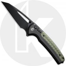 CIVIVI Sentinel Strike C22025B-3 Knife - Black K110 (D2) Reverse Tanto - Black Aluminum - Flipper Folder