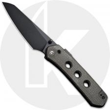 CIVIVI Vision FG C22036-3 Knife - Black Nitro-V Reverse Tanto - Dark Green Canvas Micarta
