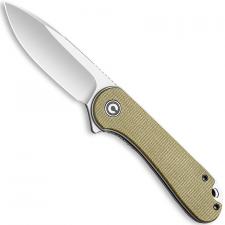 CIVIVI Elementum Knife C907S - Satin D2 Drop Point - Olive Micarta - Liner Lock Flipper Folder