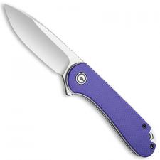 CIVIVI Elementum Knife C907V - Satin D2 Drop Point - Purple G10 - Liner Lock Flipper Folder
