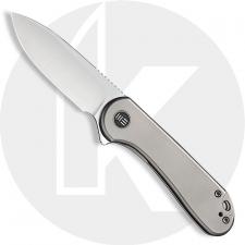 WE Knife Company Elementum 18062X-1 - Satin 20CV - Gray Ti - Frame Lock Flipper Folder