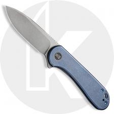 WE Knife Company Elementum 18062X-2 - Gray Stonewash 20CV - Blue Ti - Frame Lock Flipper Folder