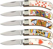 Western Knives Gambler Set - Royal Flush - Set of 5 Lock Back Folders - Discontinued Item - BNIB