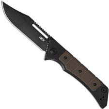 Zero Tolerance 0223 - Black DLC Clip Point - Earth Brown G10 and Black DLC Titanium - KVT Opening - Flipper Knife - USA Made