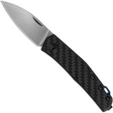 Zero Tolerance 0235 - Jens Anso - Stonewash 20CV Spear Point - Black Carbon Fiber - Slip Joint Folder - USA Made