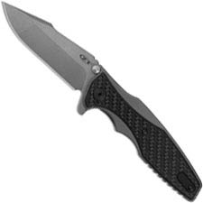 Zero Tolerance 0393GLCF Rick Hinderer Flipper Folder Titanium with Glow in the Dark Carbon Fiber Scales