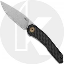Zero Tolerance 0545 Knife - Stonewash MagnaCut Clip Point - Carbon Fiber / Stonewash Titanium