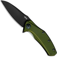 Zero Tolerance 0770ODBLK Black DLC Assisted Flipper Knife OD Green Aluminum USA Made