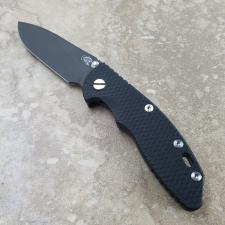 Rick Hinderer XM-18 Knife 3.5 Inch Black DLC Slicer Black G10 Frame Lock Folder